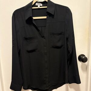 Express Women's Elegant Black Button-Down Shirt